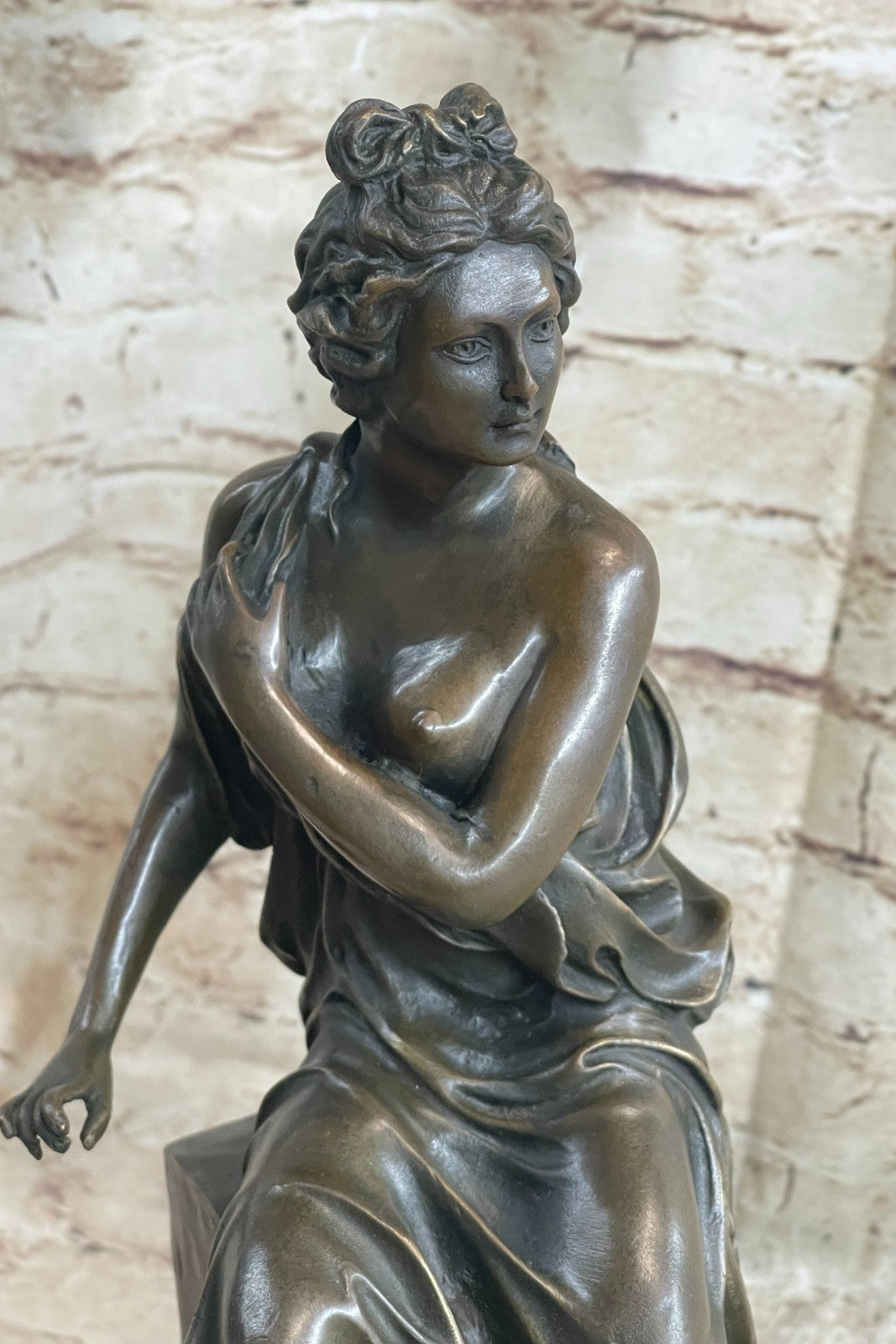 Handcrafted Genuine Bronze Gorgeous Woman Sculpture by Lost Wax Method Gift