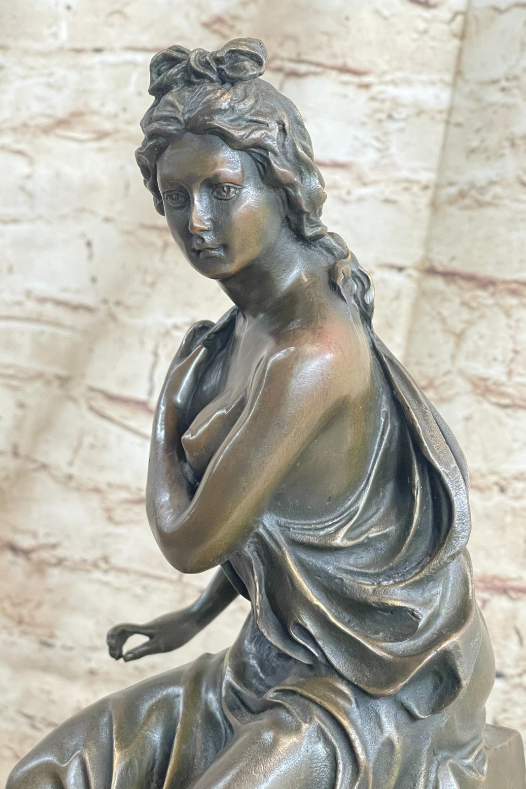 Handcrafted Genuine Bronze Gorgeous Woman Sculpture by Lost Wax Method Gift