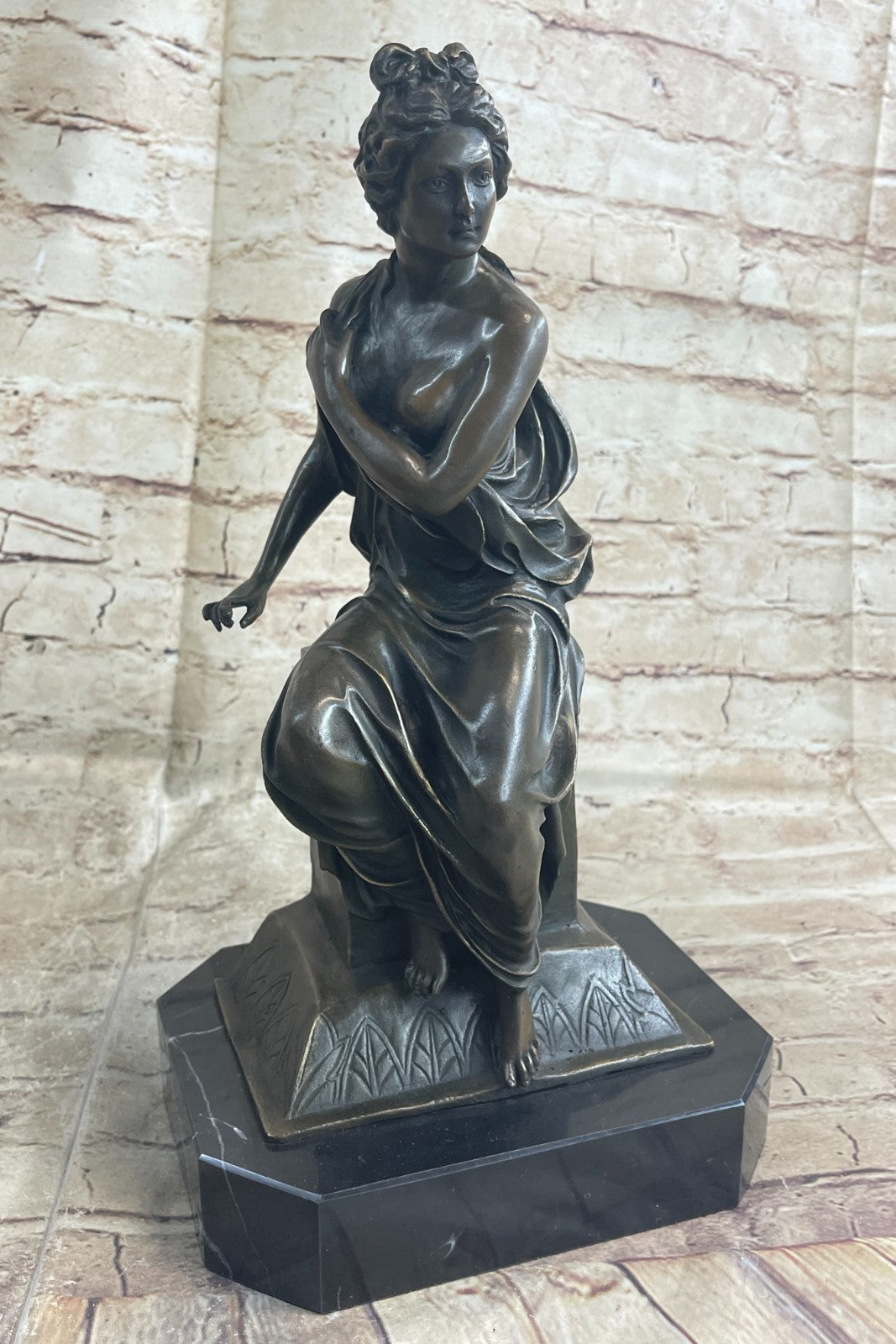 Handcrafted Genuine Bronze Gorgeous Woman Sculpture by Lost Wax Method Gift