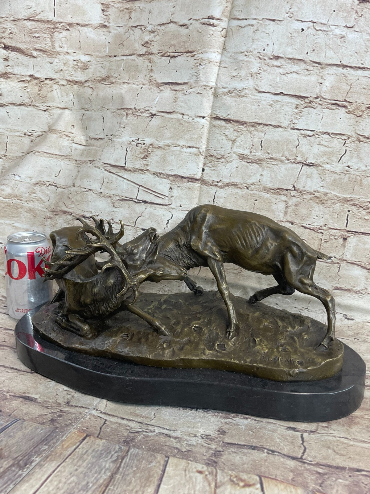 Bronze Marble Statue Elk Deer Stag Ranch Hunting Lodge Hot Cast Hand Made Figure