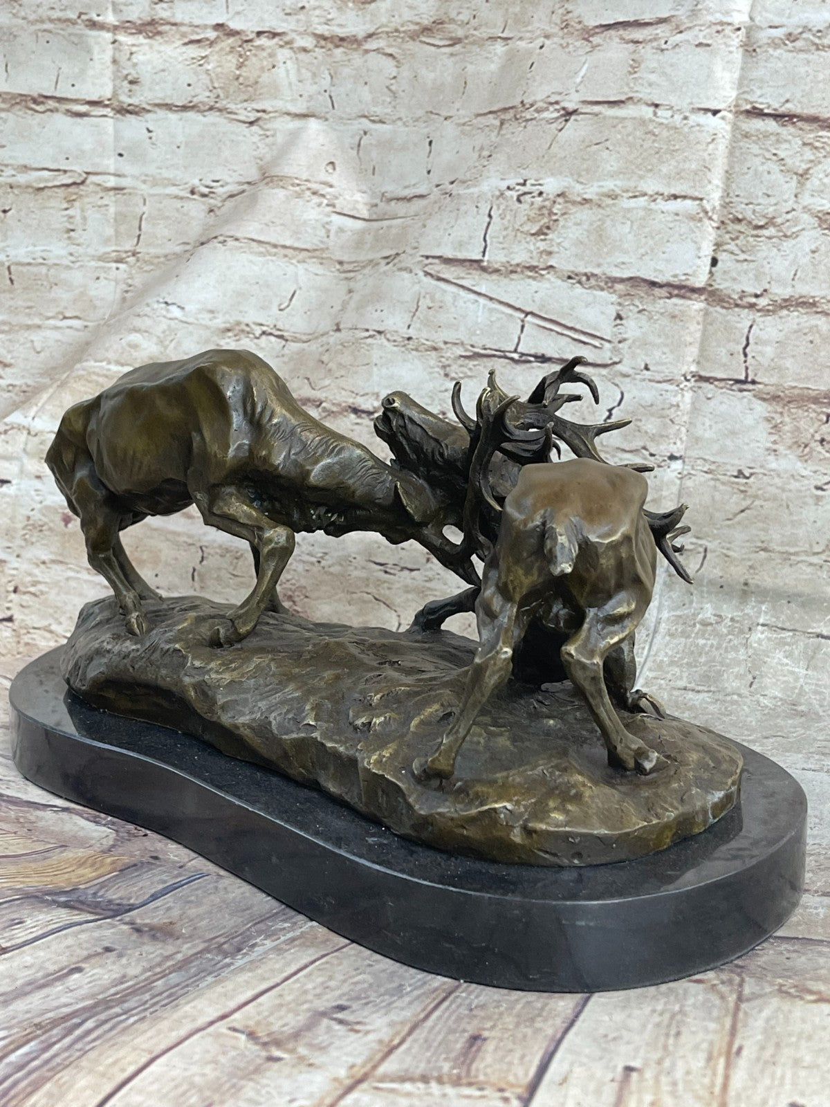 Bronze Marble Statue Elk Deer Stag Ranch Hunting Lodge Hot Cast Hand Made Figure