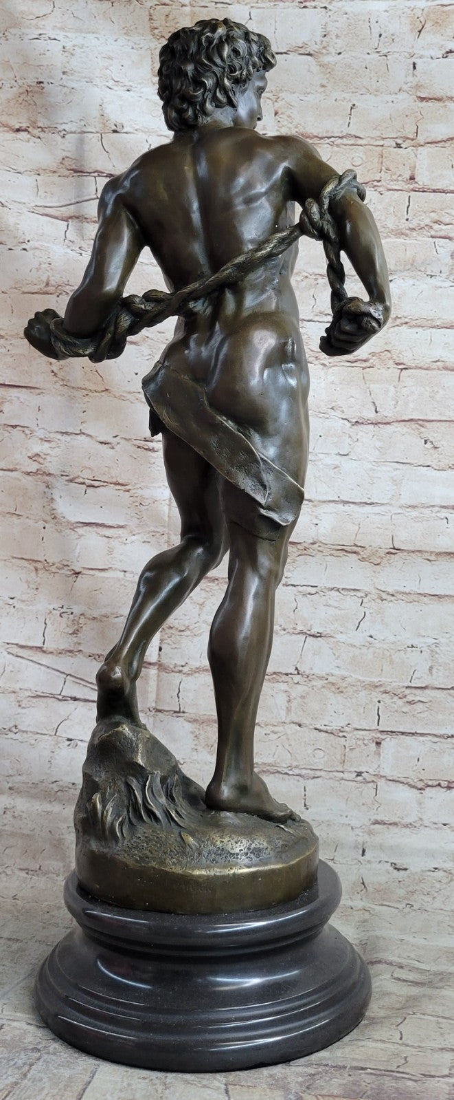 26" Museum Quality Extra Large David Nude Naked Erotic Art Bronze Sculpture Art