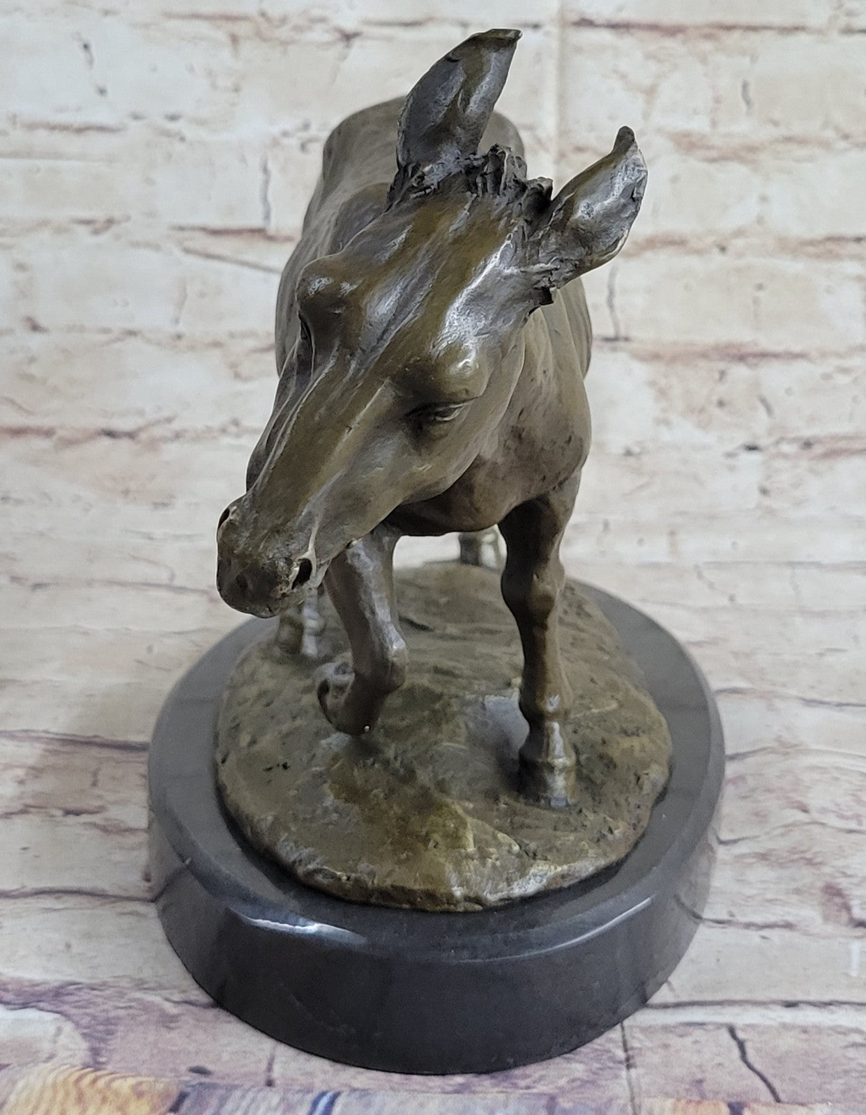 Handcrafted bronze sculpture SALE Farm Scene Nativity Burro Donkey Mini Marble
