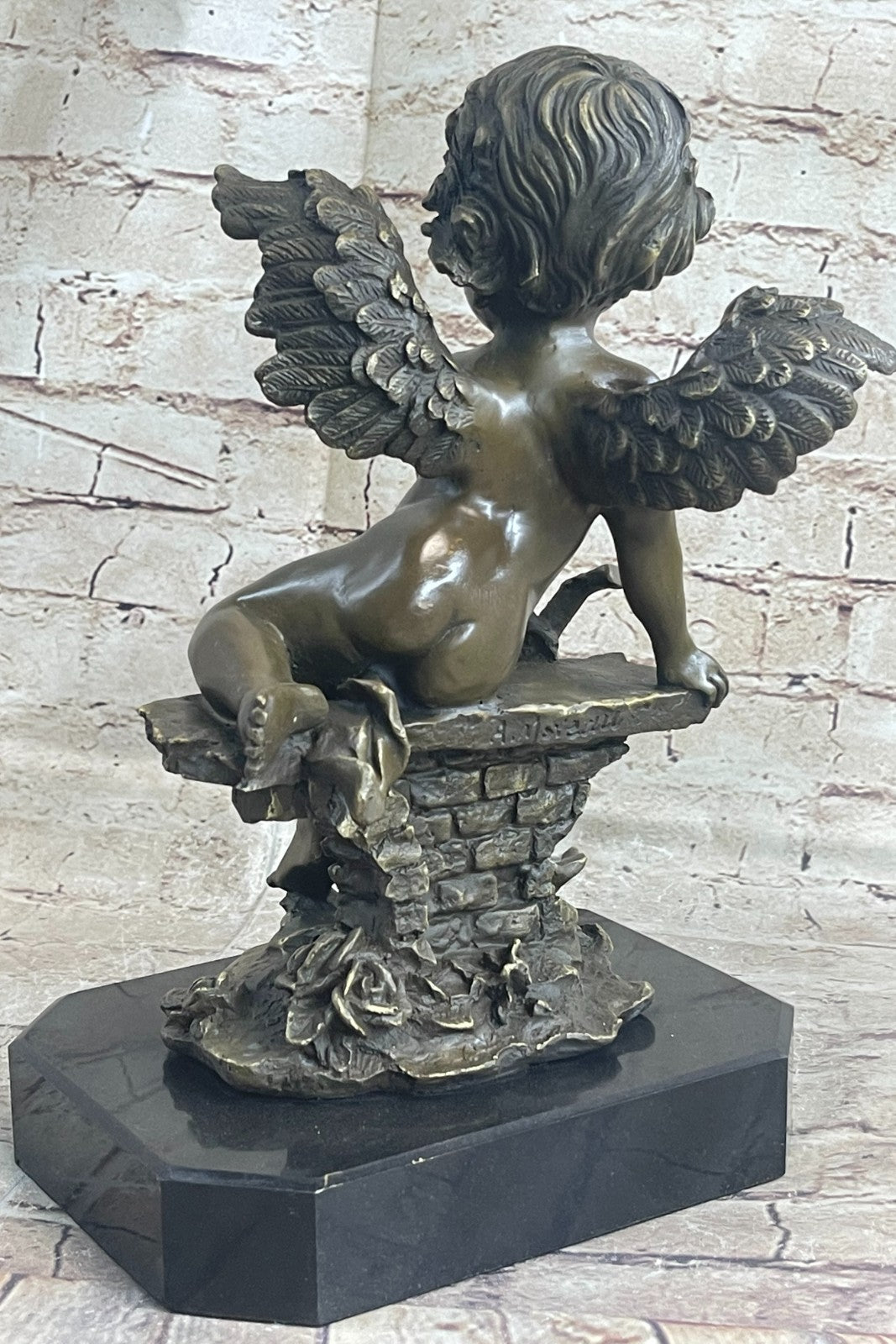 Bronze sculpture, "Cupid". Inspired by models by Auguste Louis Mathurin Moreau.