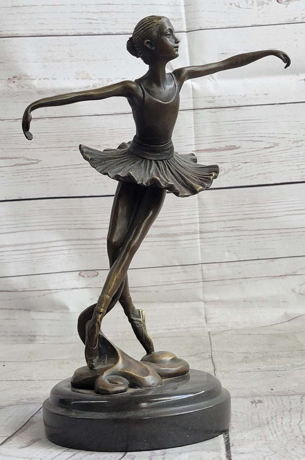 Handcrafted bronze sculpture SALE Marble Deco Nouveau Art Ballerina Prima