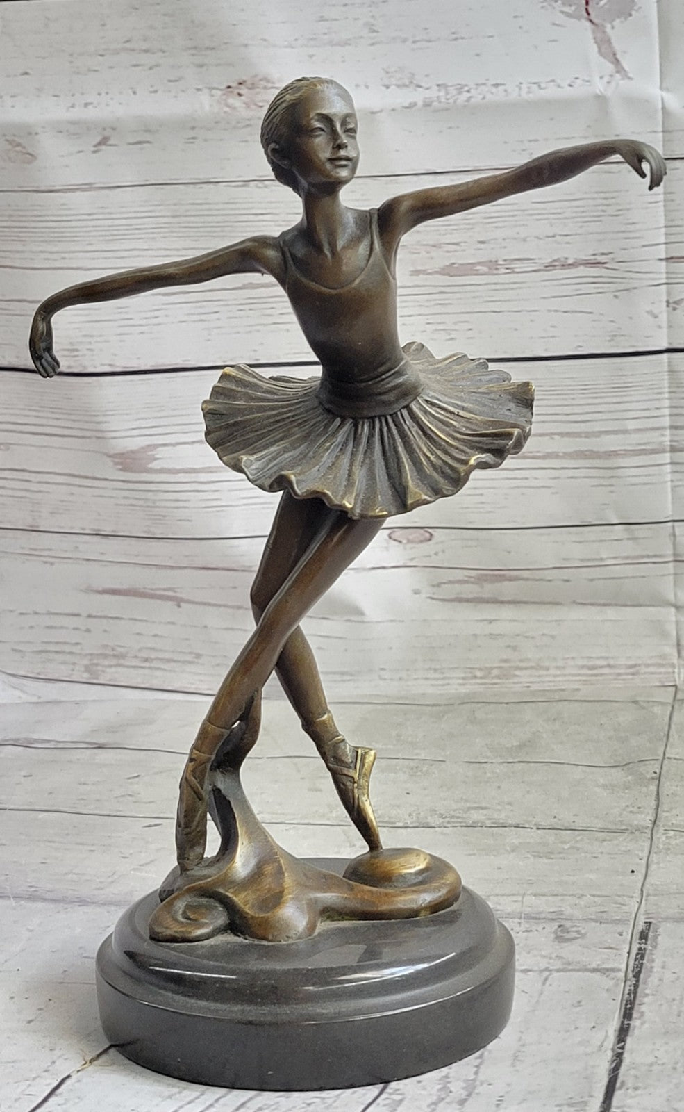 Handcrafted bronze sculpture SALE Marble Deco Nouveau Art Ballerina Prima