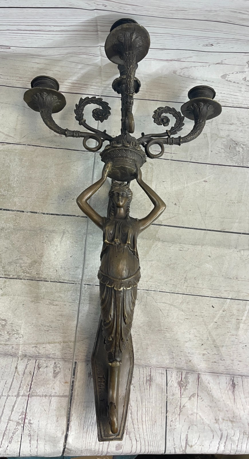 Art Deco Wall mount Sconce Angel Bronze Sculpture Classic Artwork Figurine Gift