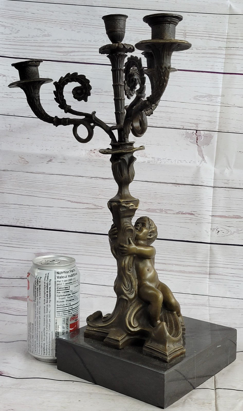 French Style Nude Hand Made Bronze Candle Holder Statue Sculpture Art figurine