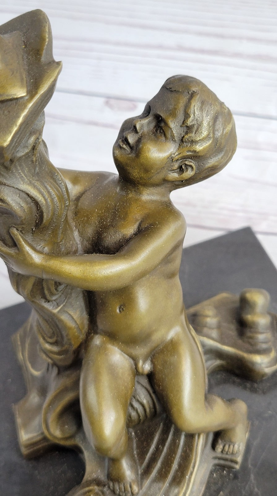 French Style Nude Hand Made Bronze Candle Holder Statue Sculpture Art figurine