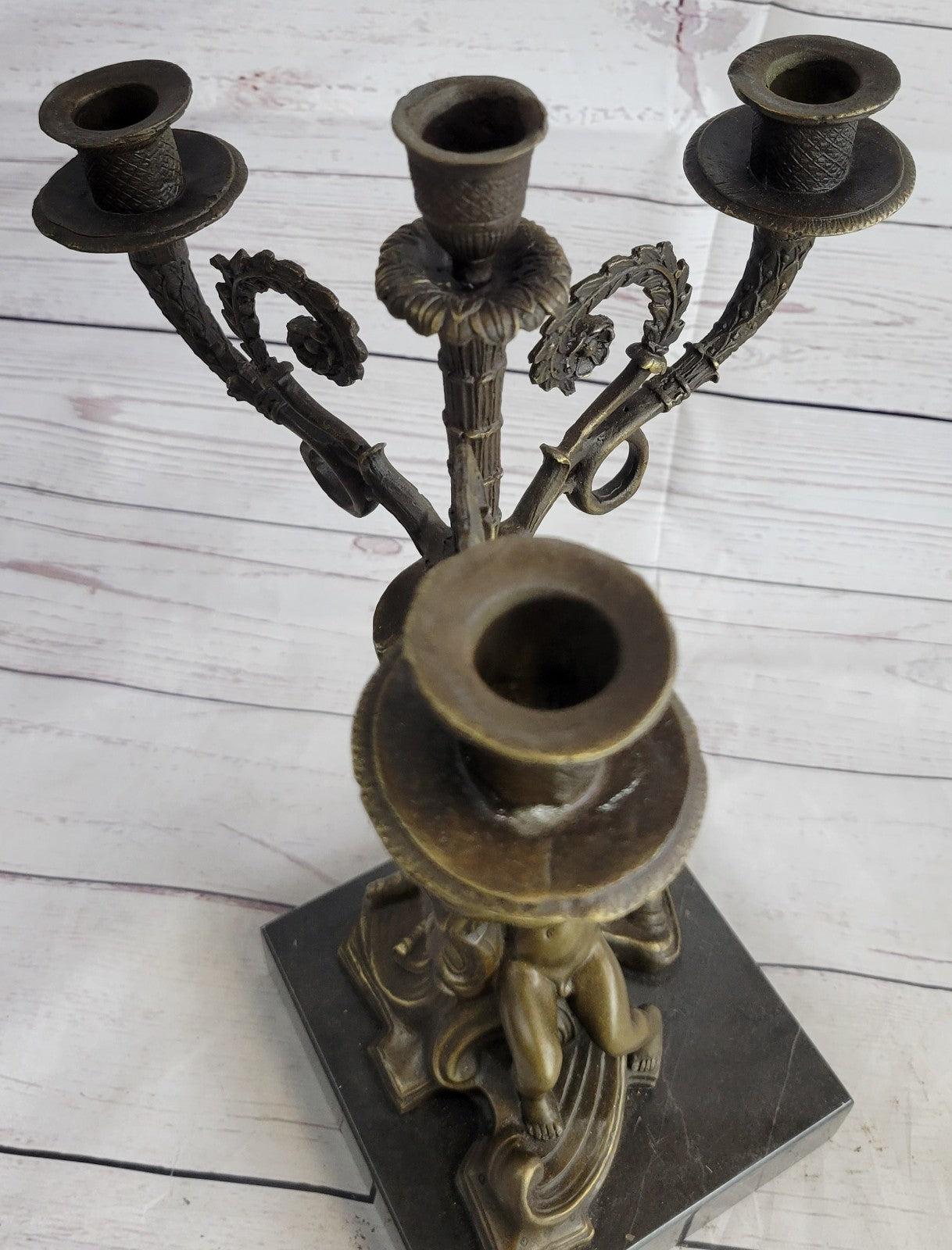 French Style Nude Hand Made Bronze Candle Holder Statue Sculpture Art figurine