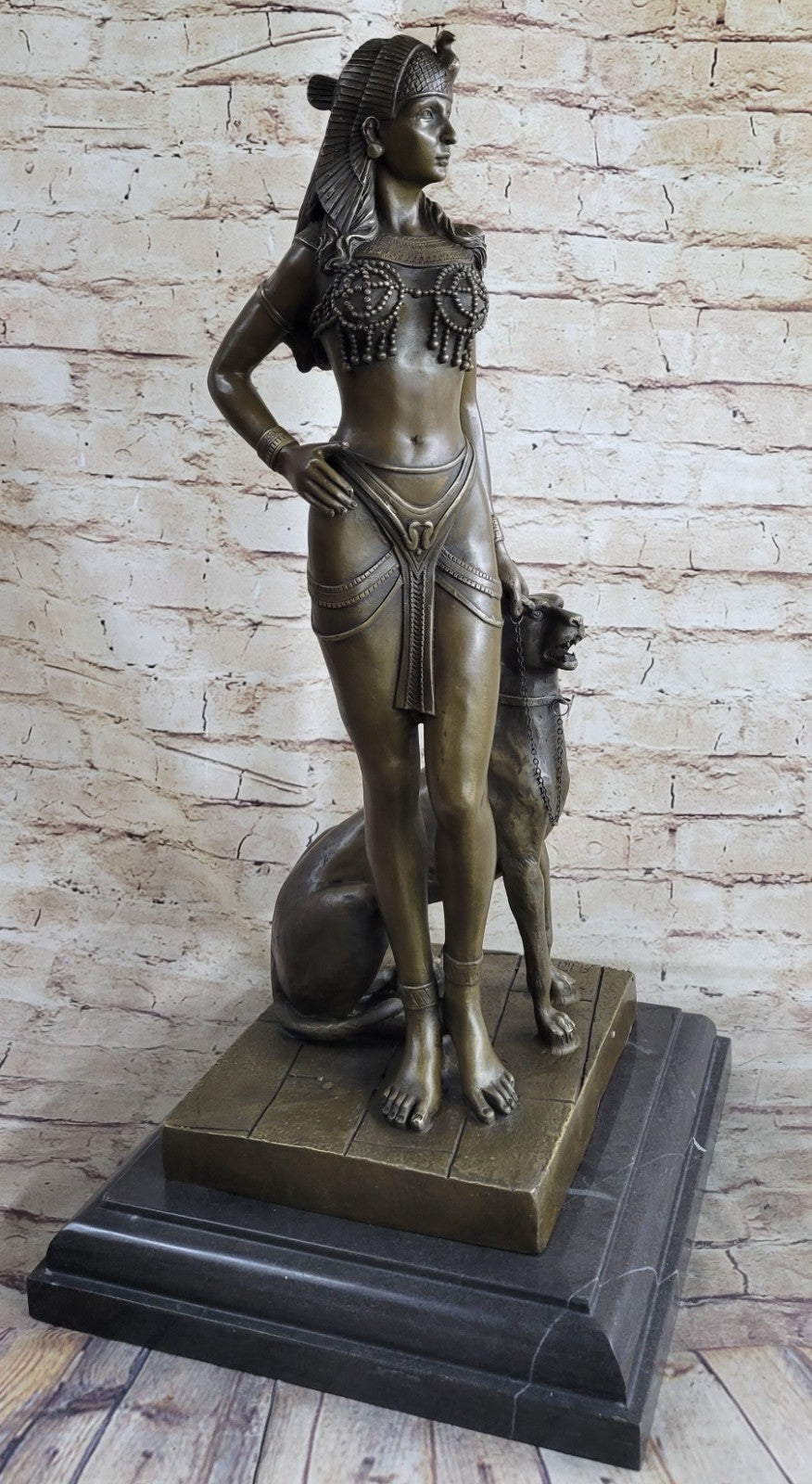 European Design Egyptian Panther Goddess Figurine Hot Cast Bronze Sculpture Sale