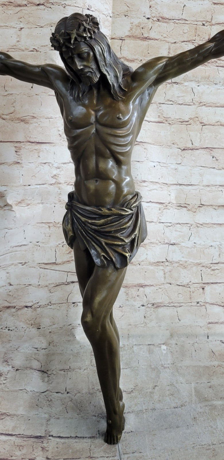 Jesus Christ Crucified  Heavenly 100% Bronze Statue Sculpture Figurine Lost Wax