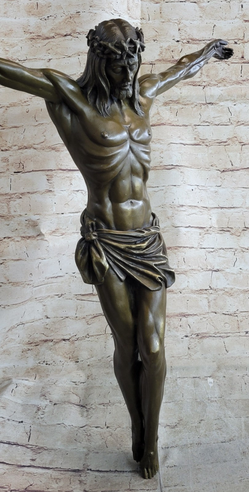 Jesus Christ Crucified  Heavenly 100% Bronze Statue Sculpture Figurine Lost Wax