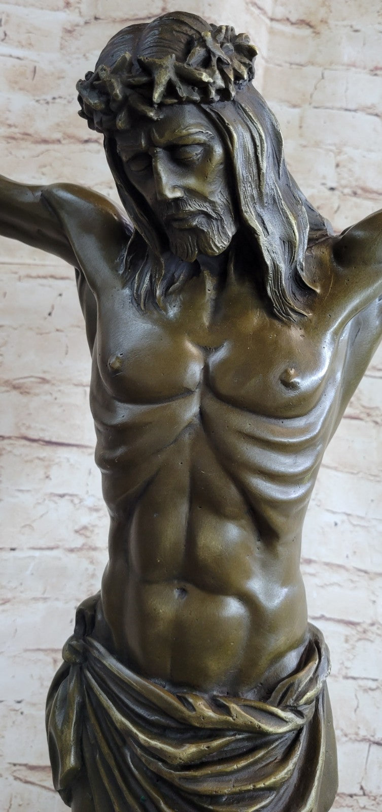 Jesus Christ Crucified  Heavenly 100% Bronze Statue Sculpture Figurine Lost Wax