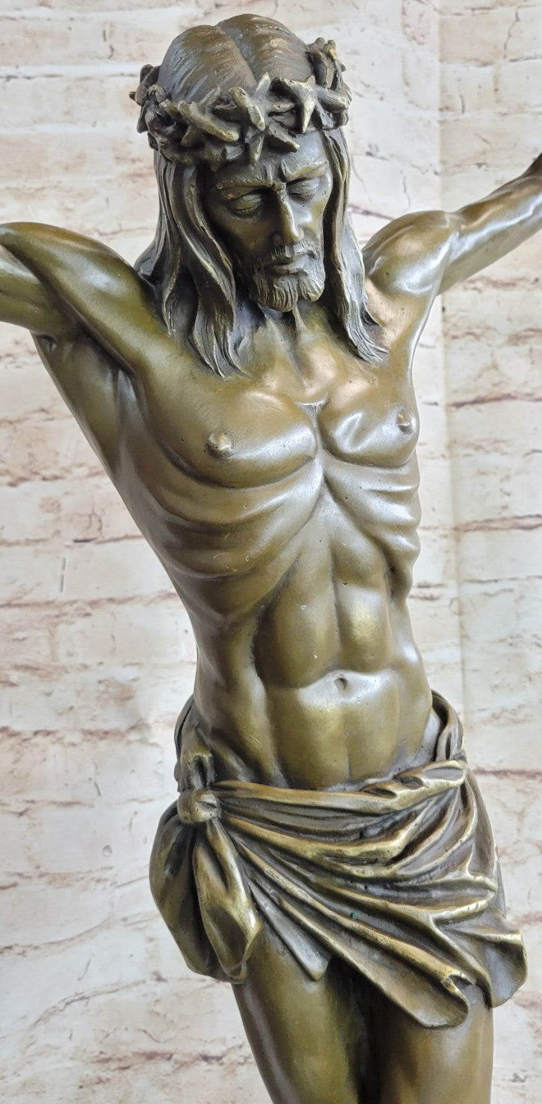 Jesus Christ Crucified  Heavenly 100% Bronze Statue Sculpture Figurine Lost Wax