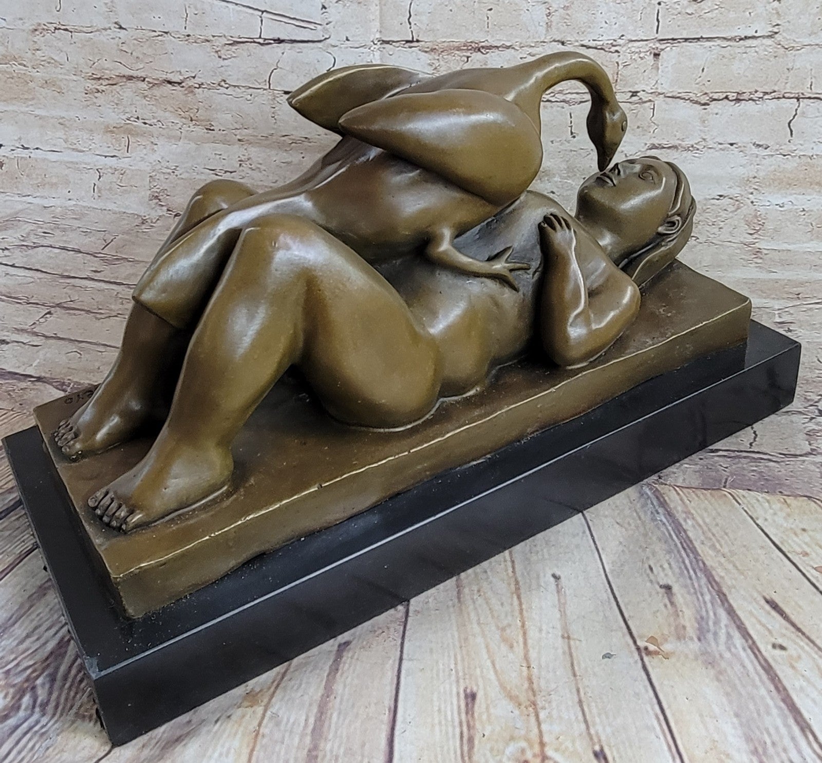 Abstract Bird Girl Donna Fernando Botero Bronze Sculpture Statue Figurine Artwork