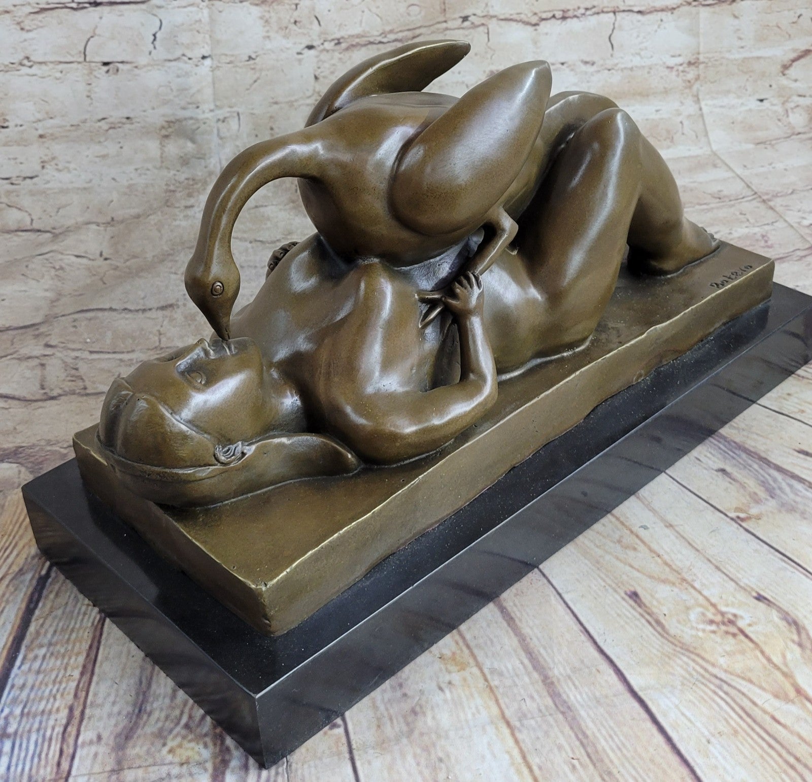 Abstract Bird Girl Donna Fernando Botero Bronze Sculpture Statue Figurine Artwork