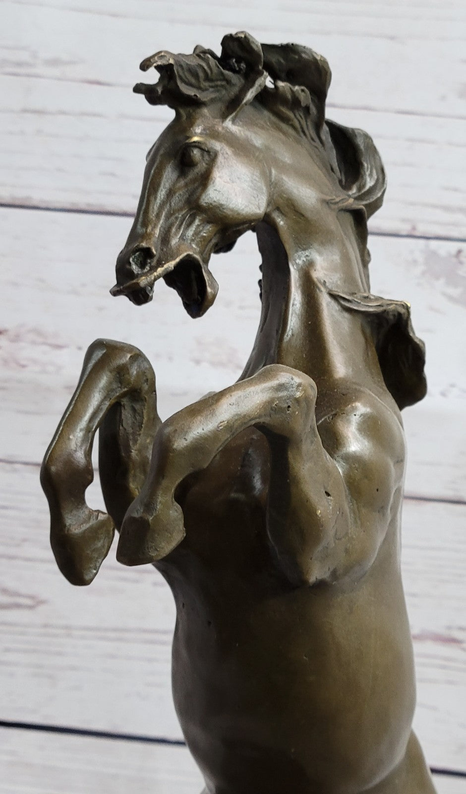 Rodeo Western Rearing Horse Farm Ranch Bronze Marble Statue Art Sculpture SALE