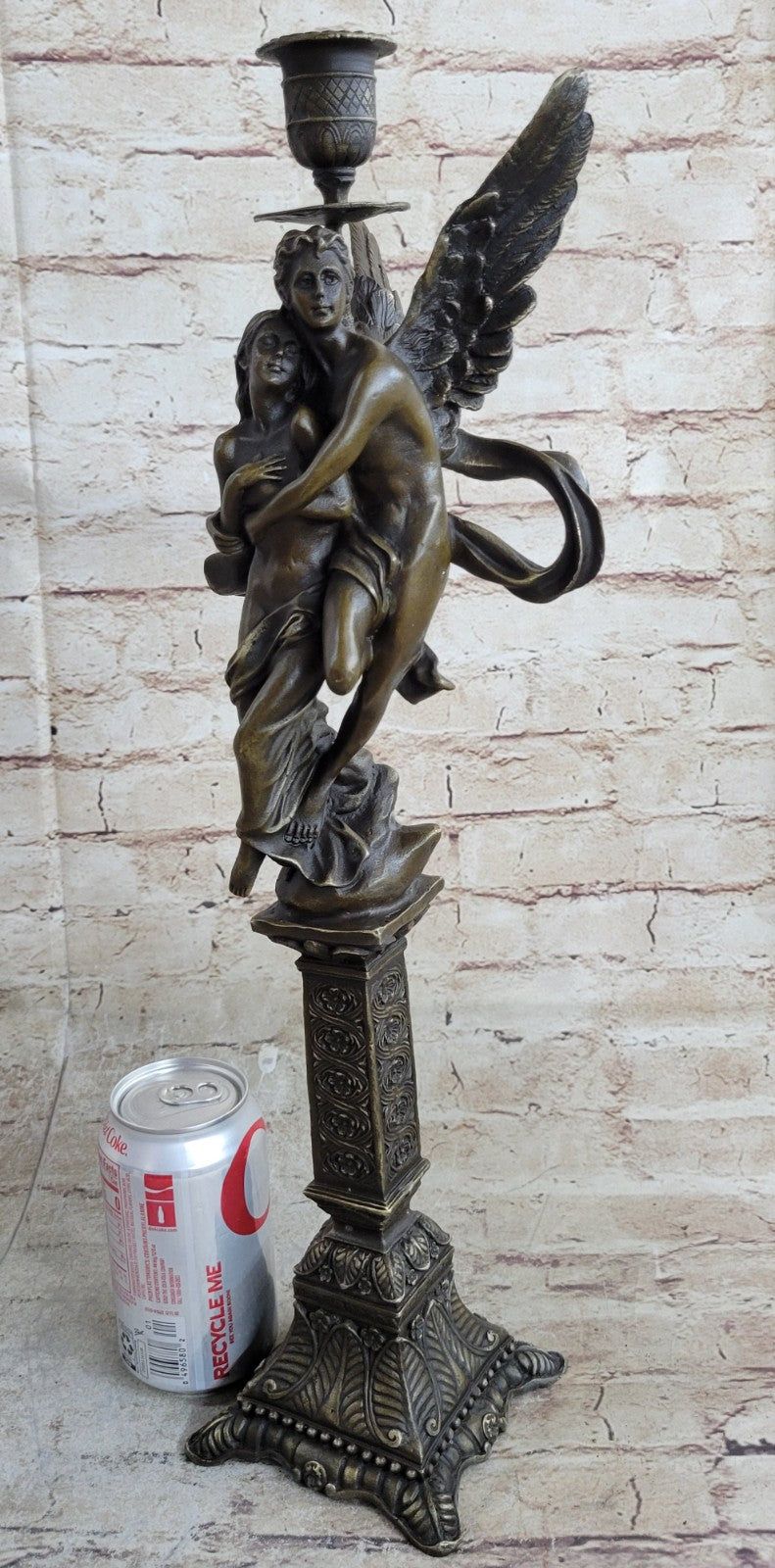 Nude Decor Marble Bronze Sculpture Angel " Psyche and Eros " Statue Figure Cupid