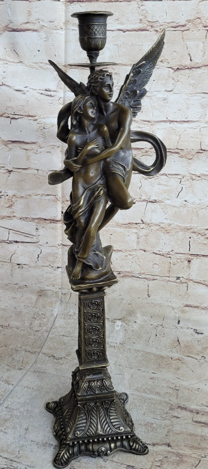 Nude Decor Marble Bronze Sculpture Angel " Psyche and Eros " Statue Figure Cupid