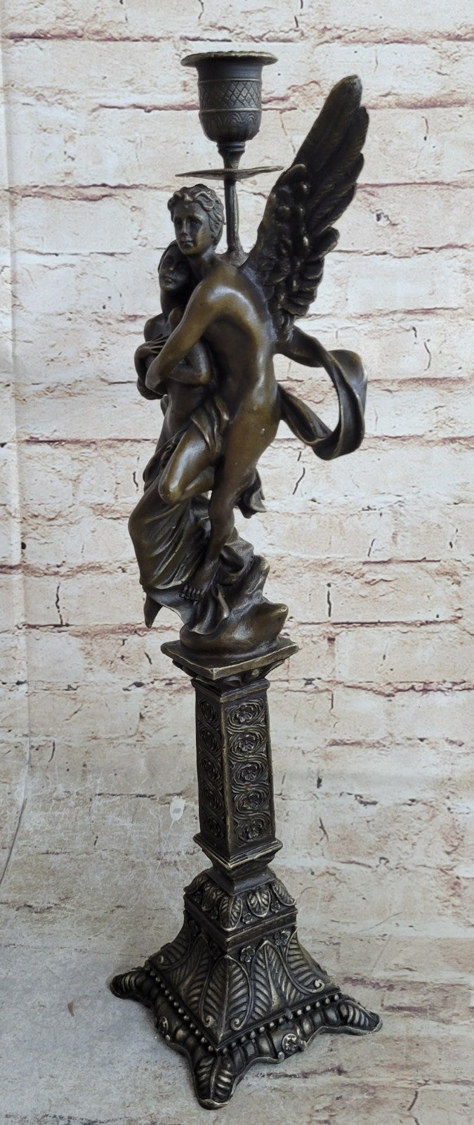 Nude Decor Marble Bronze Sculpture Angel " Psyche and Eros " Statue Figure Cupid