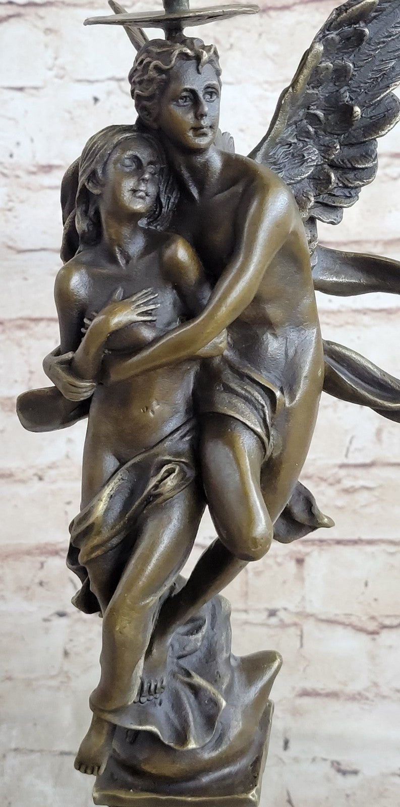 Nude Decor Marble Bronze Sculpture Angel " Psyche and Eros " Statue Figure Cupid