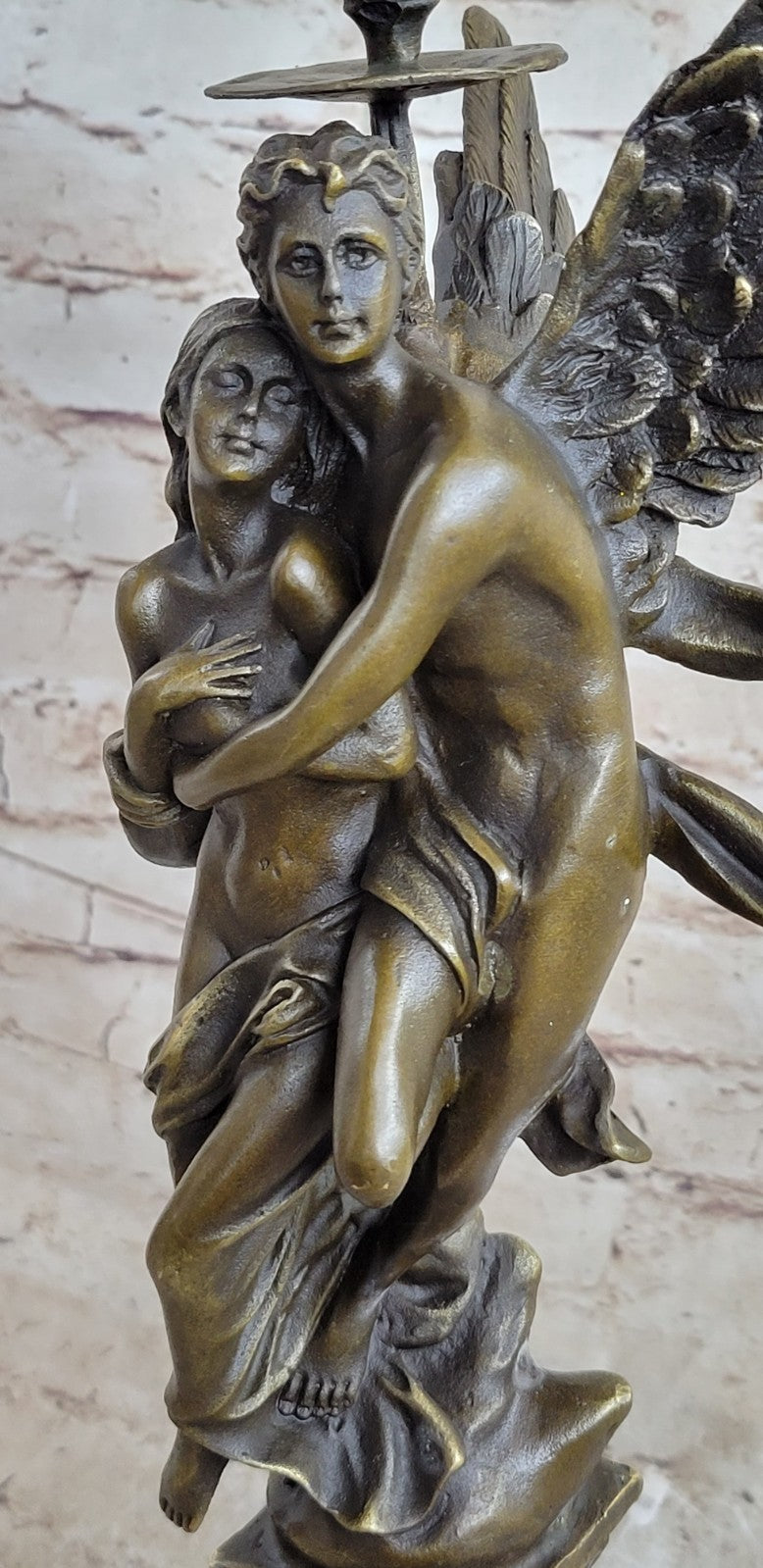 Nude Decor Marble Bronze Sculpture Angel " Psyche and Eros " Statue Figure Cupid