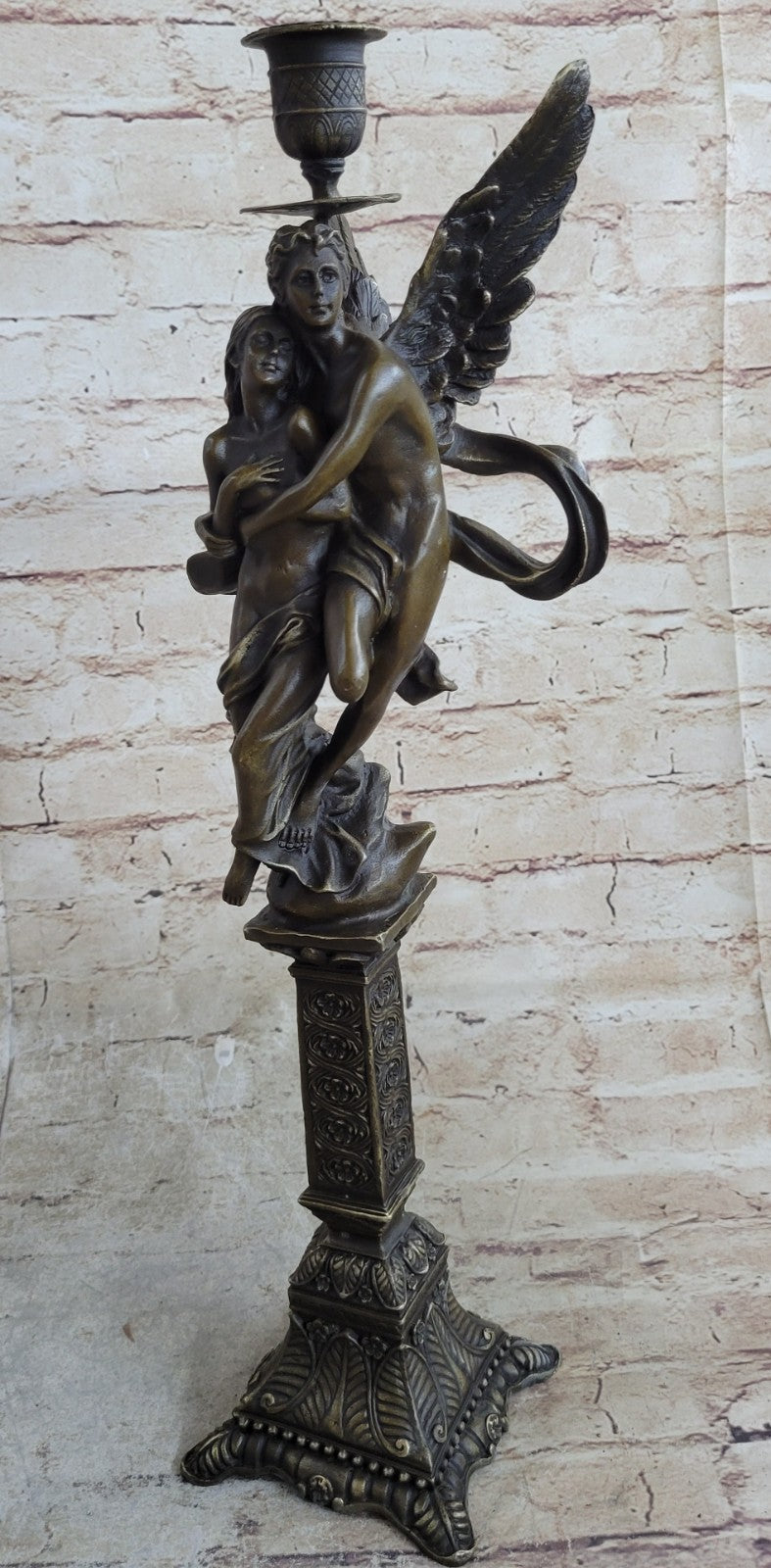 Nude Decor Marble Bronze Sculpture Angel " Psyche and Eros " Statue Figure Cupid
