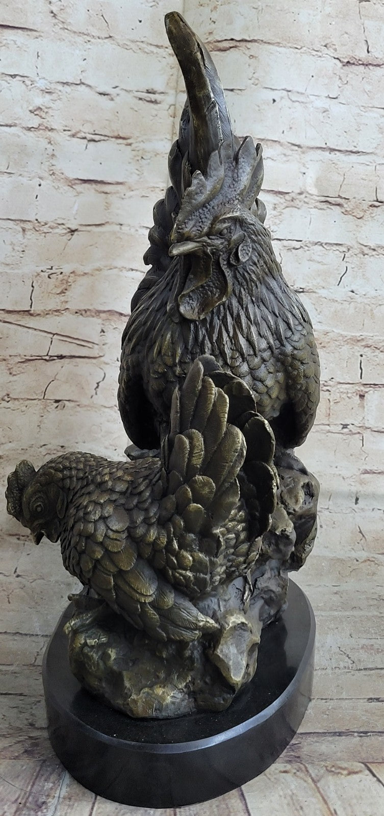 Bronze Sculpture Hot Cast Handcrafted Rooster Museums Quality Classic Work