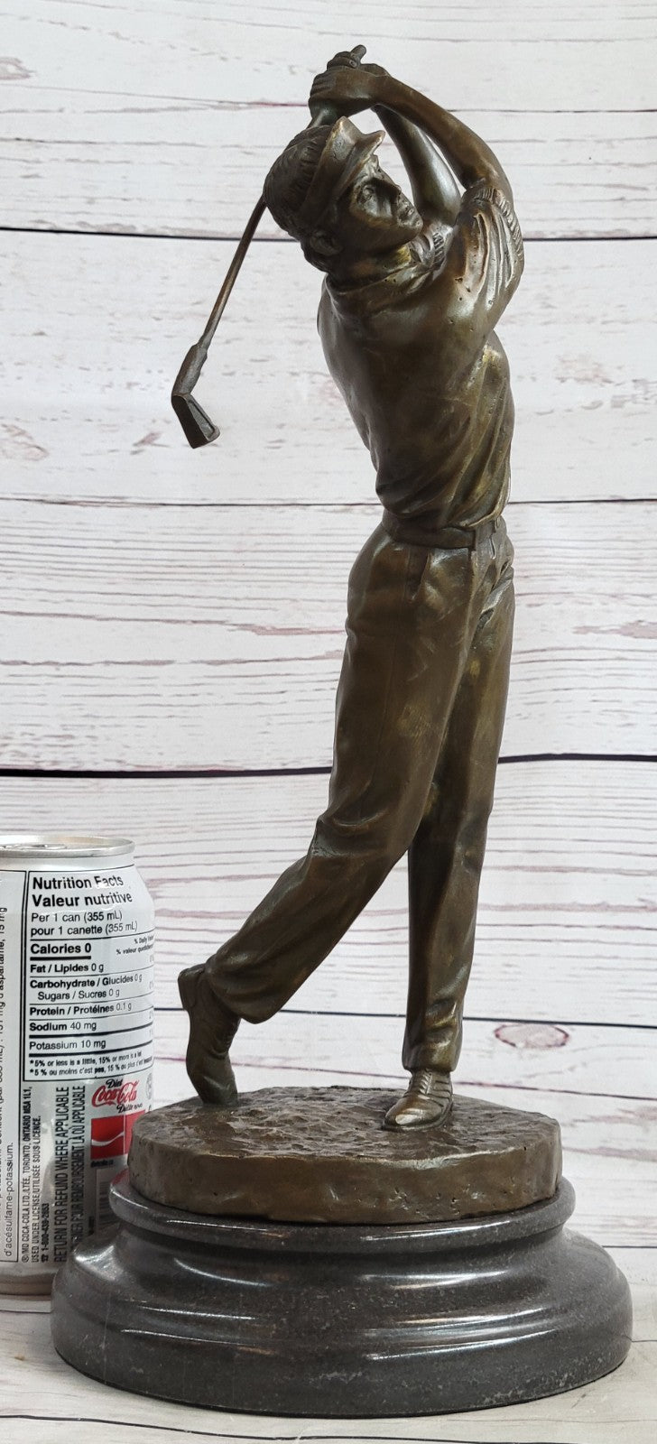 Genuine Solid Bronze Sculpture Statue Golfer Golf Male Golfing Trophy Deal