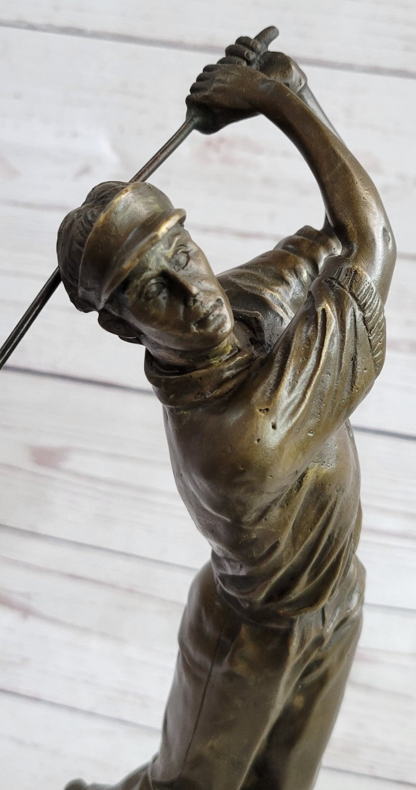 Genuine Solid Bronze Sculpture Statue Golfer Golf Male Golfing Trophy Deal