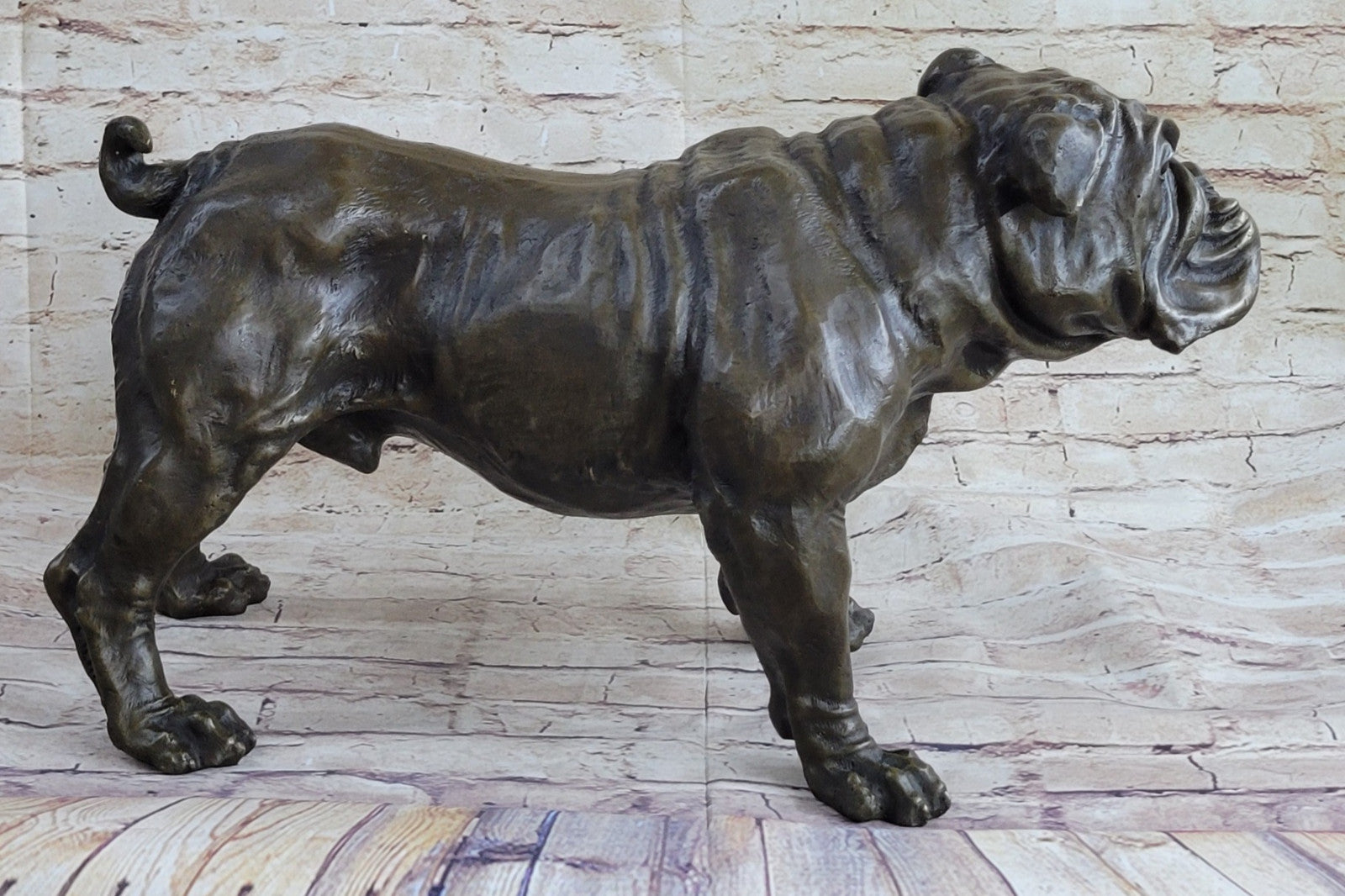 Handcrafted bronze sculpture SALE Bulldog English Large Extra Original Signed