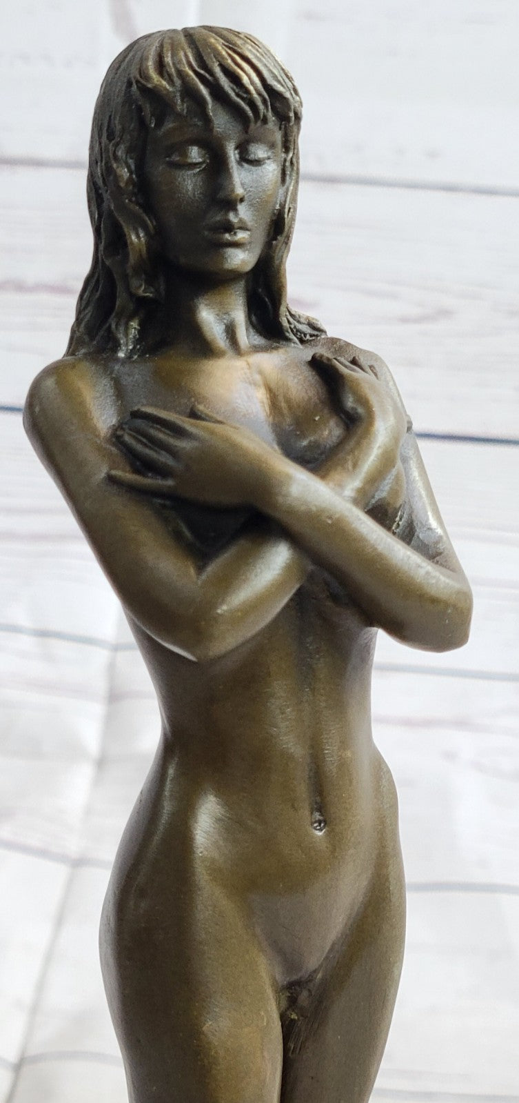 POPULAR BRONZE SCULPTURE NUDE GIRL FRENCH STATUE SIGNED FIGURINE FIGURE DECOR NR