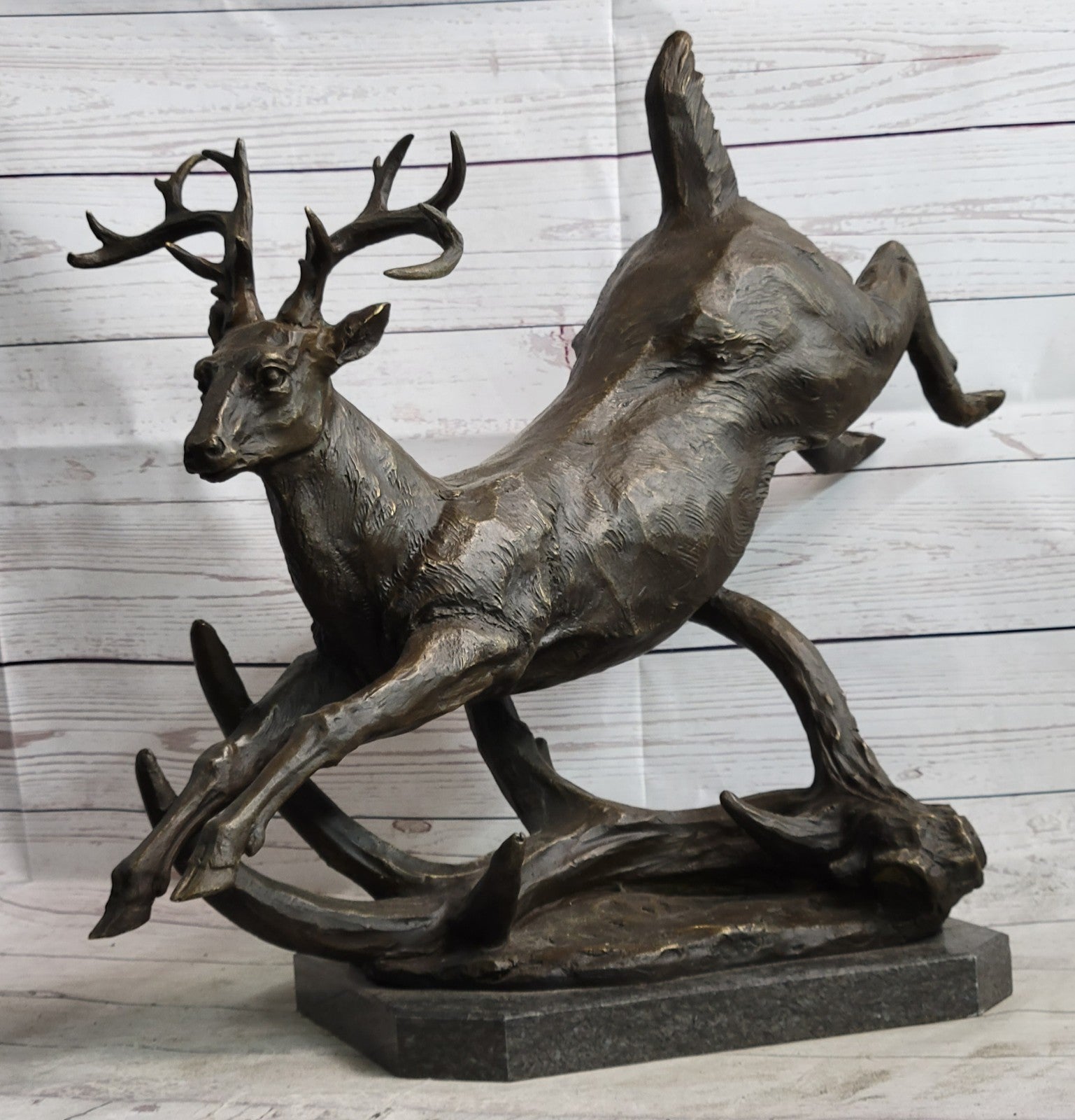 Extra Large Original Male Deer Buck Stag Bronze Sculpture by Williams Figure Art