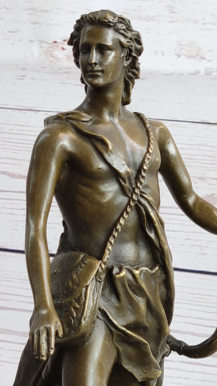 Signed M.Lopez Leda and the Swan Bronze Marble Statue Mythical Greek Sculpture NR