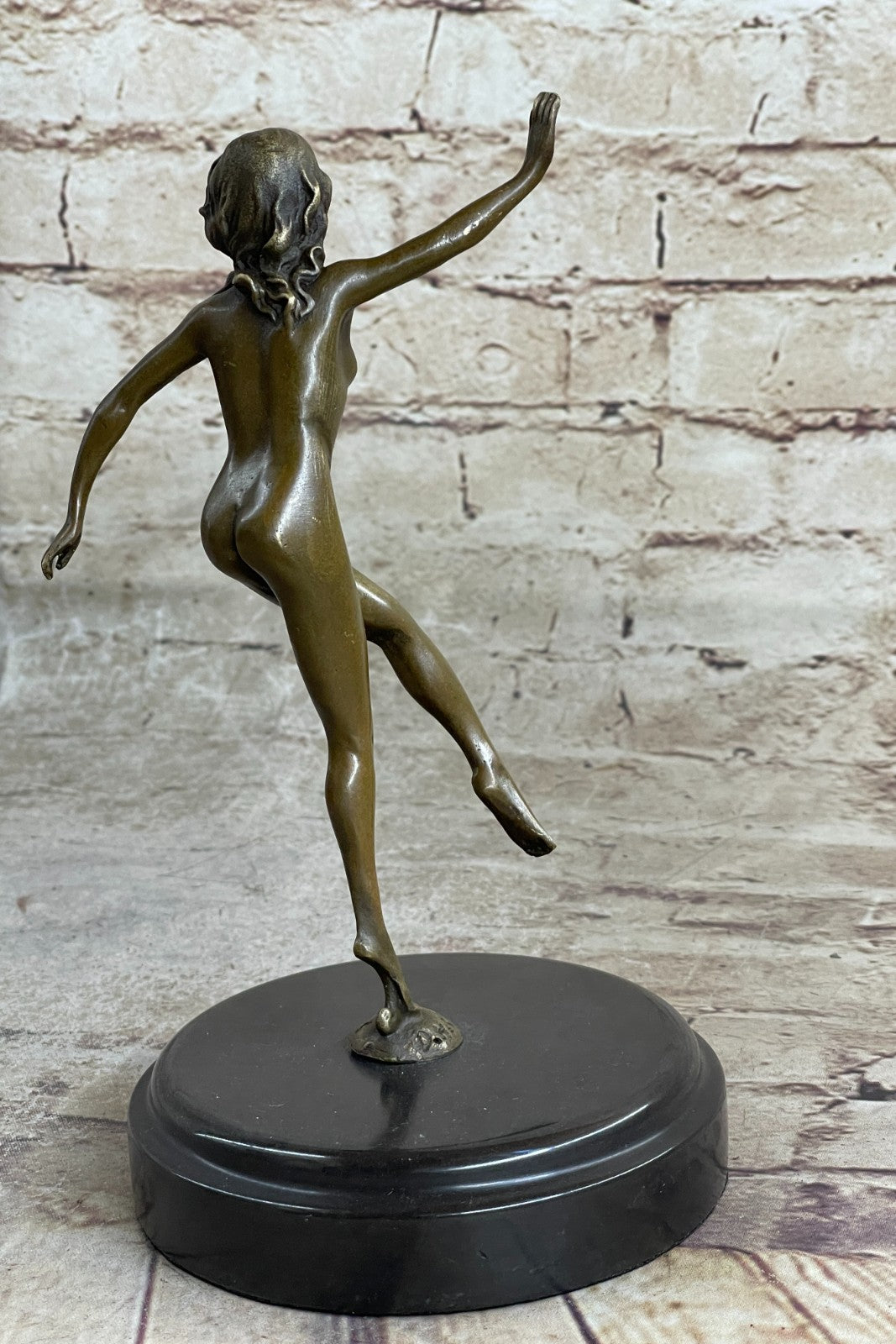 Handcrafted bronze sculpture SALE Erotic Nude Girl Up Pin Classic Original