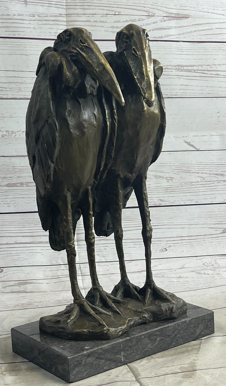 Egret Crane Heron Wetland Coastal Shorebird Wading Bird Art Bronze Marble Statue