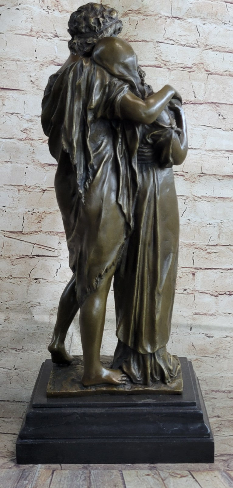 Large Standing Couple Figurine Art Figure Marble Decor Bronze Sculpture Figure