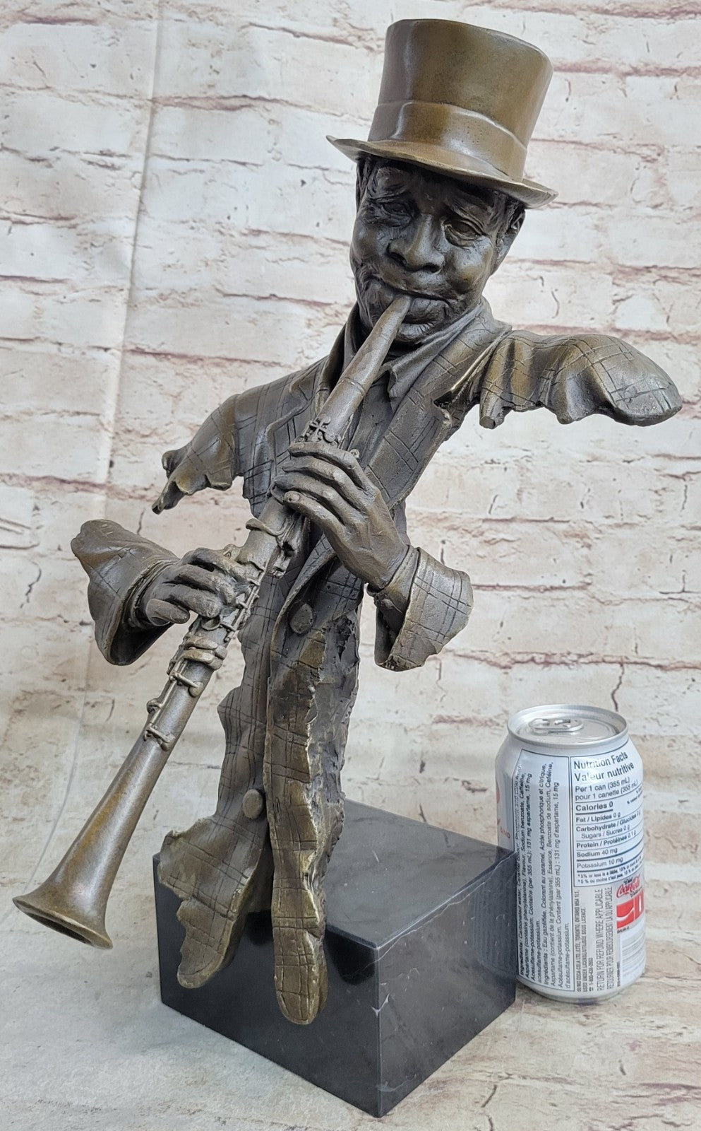 Bronze Sculpture Statue Clarinet Woodwind Player New Orleans Artist Street Music