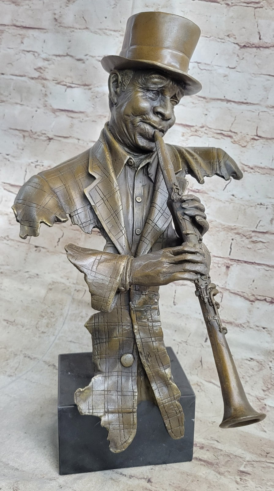 Bronze Sculpture Statue Clarinet Woodwind Player New Orleans Artist Street Music