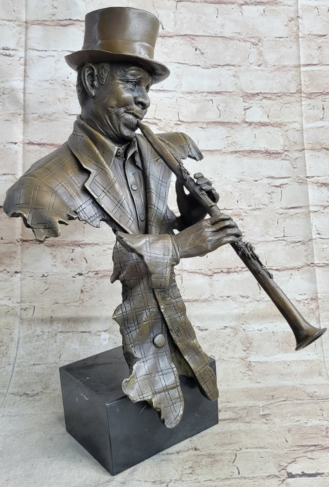 Bronze Sculpture Statue Clarinet Woodwind Player New Orleans Artist Street Music