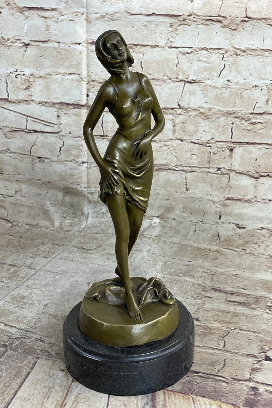 100% Genuine Solid Nude Woman Female Girl Lady Bronze Sculpture Artwork