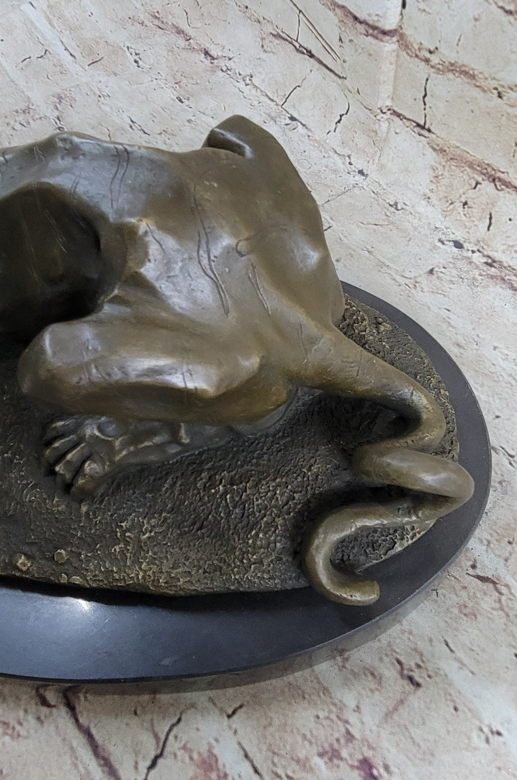 Bronze Sculpture Animal Wildlife Masterpiece Lion and Crocodile Home Decor Sale