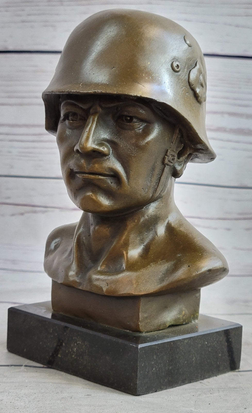 Handcrafted Original German Soldier Collector Memorabilia Bronze Sculpture Art