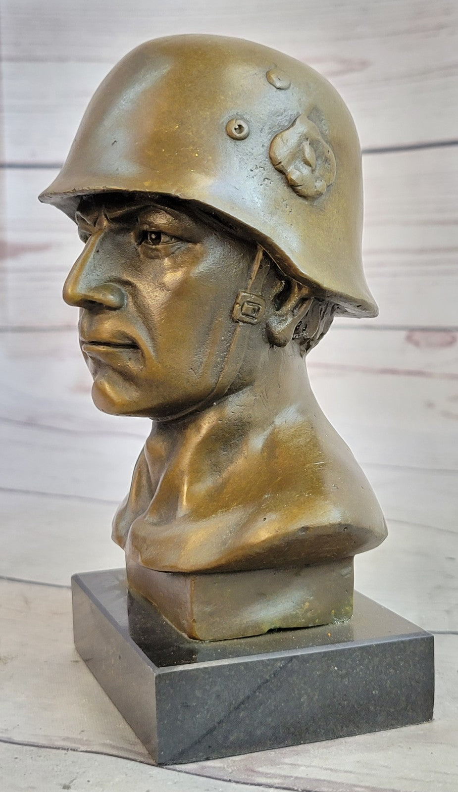 Handcrafted Original German Soldier Collector Memorabilia Bronze Sculpture Art