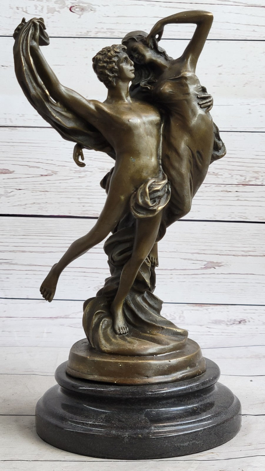 Handmade Art Lovers Cupid Psyche Eros Aphrodite Venus Bronze Marble Statue