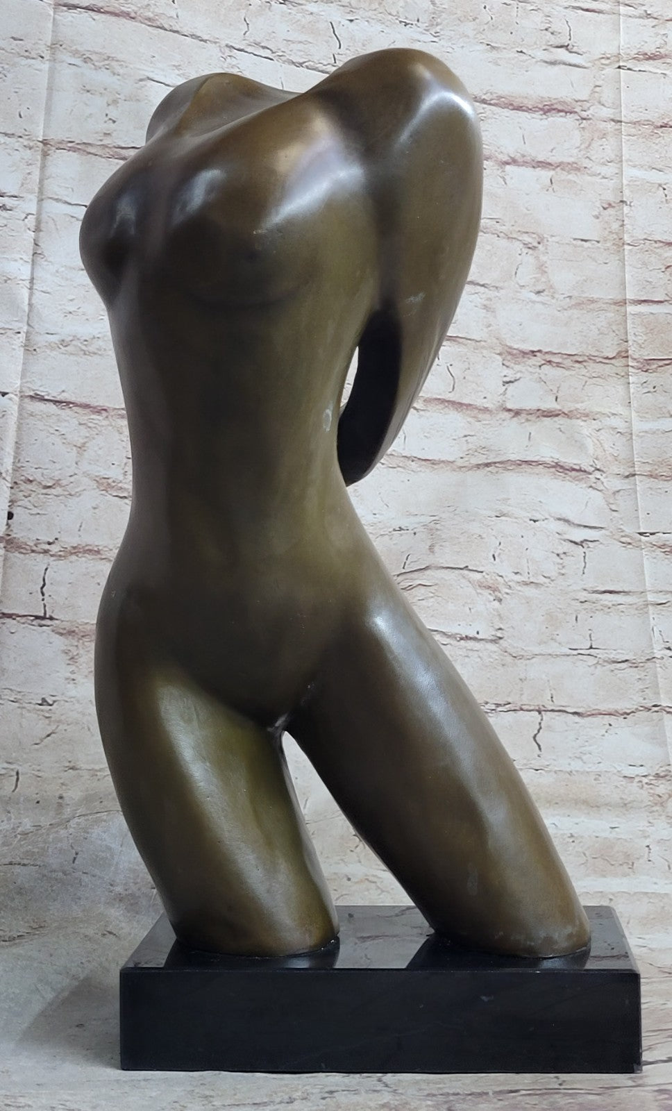 MODERN ART BRONZE SCULPTURE NUDE WOMAN TORSO FROM ALDO VITALEH FIGURE STATUE