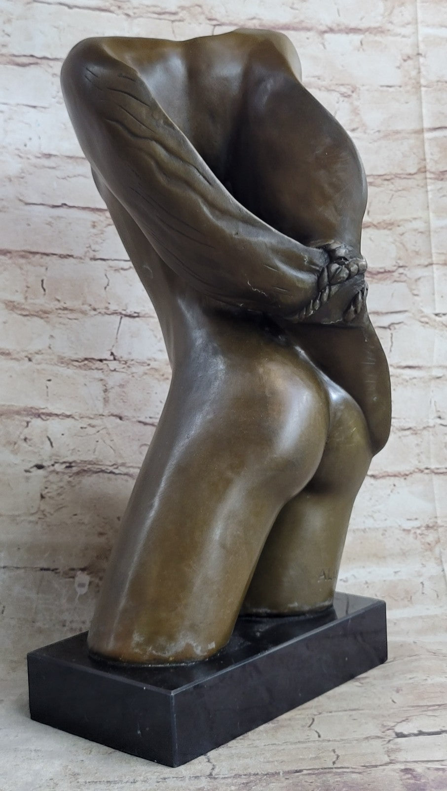 MODERN ART BRONZE SCULPTURE NUDE WOMAN TORSO FROM ALDO VITALEH FIGURE STATUE