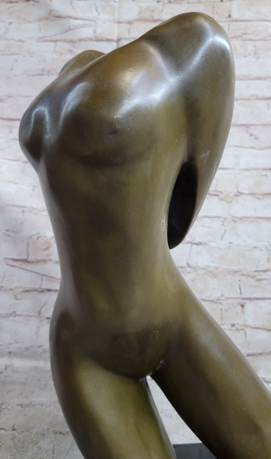 MODERN ART BRONZE SCULPTURE NUDE WOMAN TORSO FROM ALDO VITALEH FIGURE STATUE