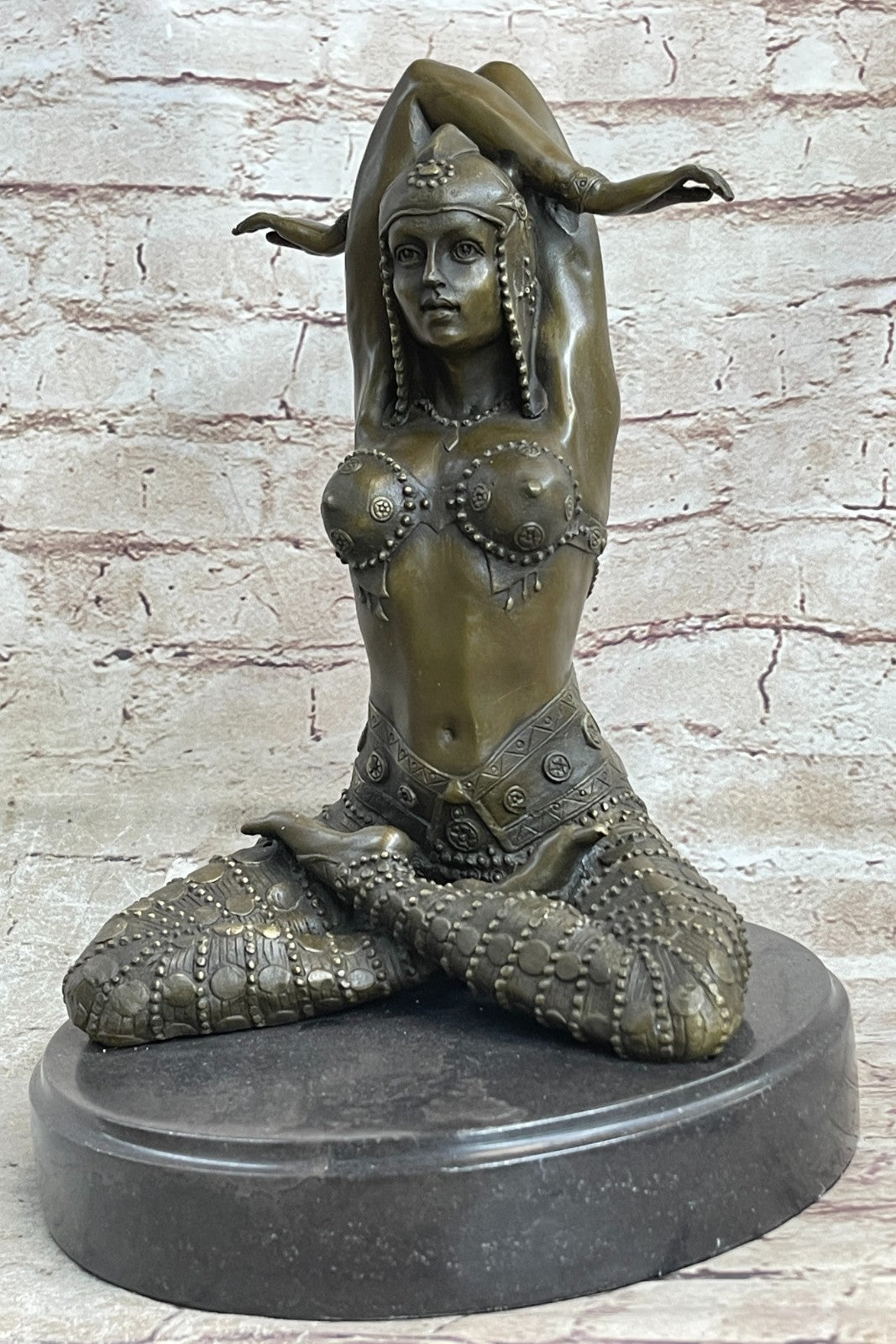 Handcrafted bronze sculpture SALE Art Meditation Yoga Lady Lost Wax Method